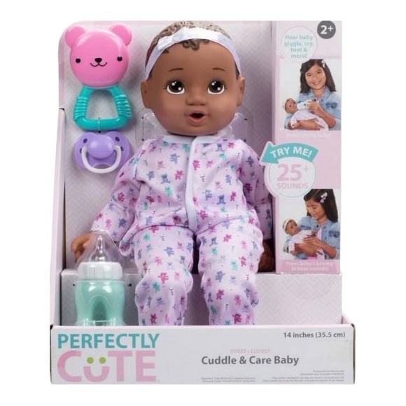 NWT-PERFECTLY CUTE-CUDDLE & CARE BABY DOLL-GIGGLES, CRY, TOOTS AND MORE-AGES 2+ - Picture 1 of 8